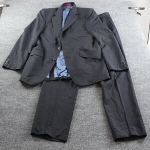 Carolina Herrera Suit Mens 41 Blue Pinstripe Wool Mohair 2 Piece Blazer Pants